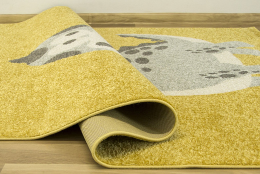 Dywan Emily Kids 5860D l.gri/yellow Dinozaur Żółty Szary