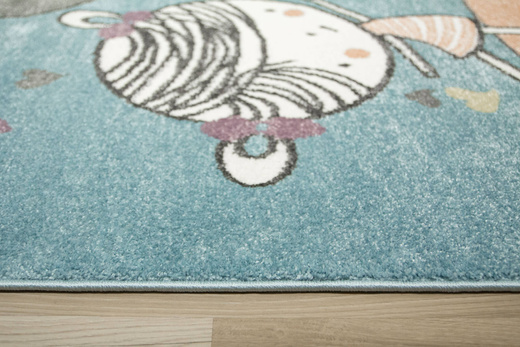 Dywan Dziecięcy Lima 9393B blue/rose Baletnica Dziewczynka Róż Niebieski