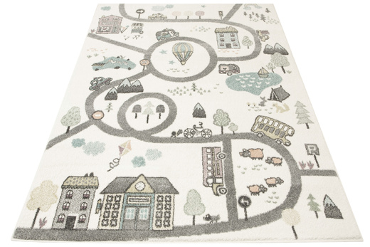 Dywan Dziecięcy Lima 9376A cream/l.grey Uliczki Krem Pastele