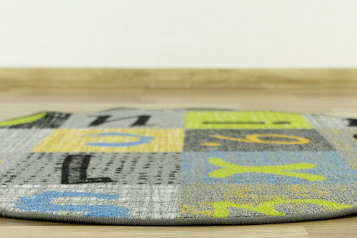 Okrągły Dywan Blackboard druk Koło Literki