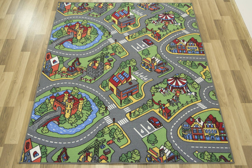 Wykładzina O-rally uliczki miasto zamek plac budowy na filcu szerokość 4 m