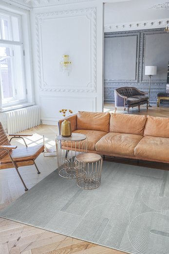 Dywan Misha J087A l.grey/d.grey Szary Półkola Linie