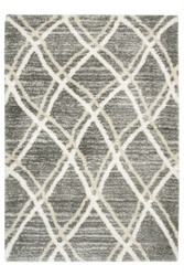 Puszysty Dywan Pulpy Shaggy A532A d.grey/l.grey Szary krem Beż Romby Etno