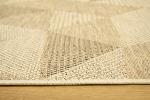 Dywan Sznurkowy Oria 529/YV7-Z Beż Szary Krem Trójkąty Gruby Splot