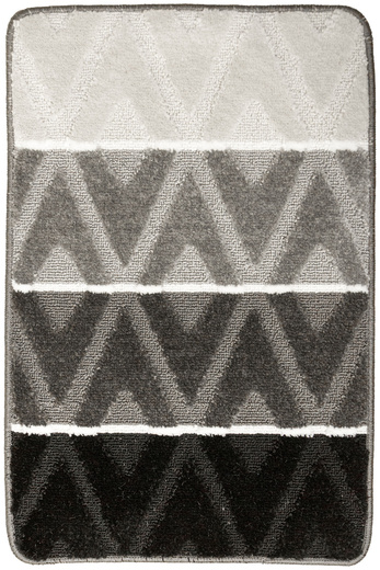 Komplet 2-częściowy Łazienkowy Palma Grey Romby Ciemny Kontur