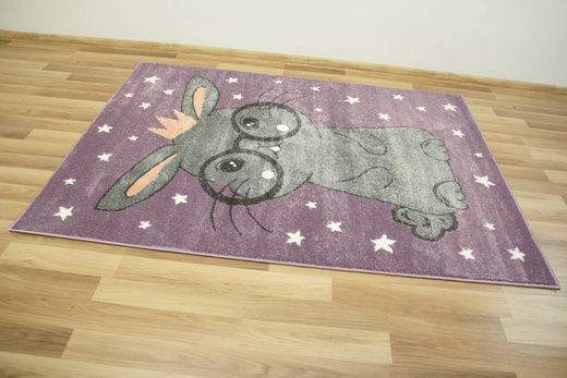 Dywan Dziecięcy Lima 9377C lila/l.grey Fiolet Szary Króliczek w Okularach