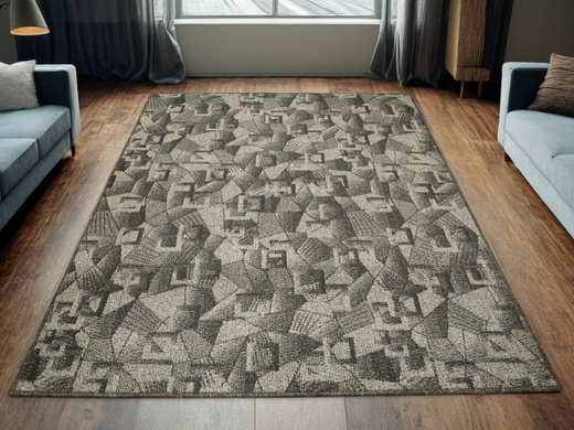 Wykładzina Flamingo 74 Dark Grey Ciemny Szary Czarny szerokość 4 m