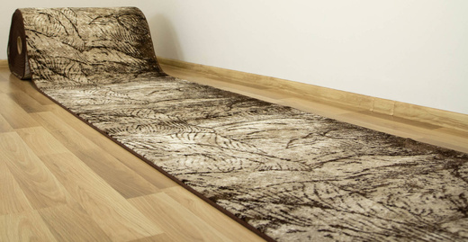 Chodnik Lapiso 400 cream/brown Brąz Beż Liście szerokość 100 cm