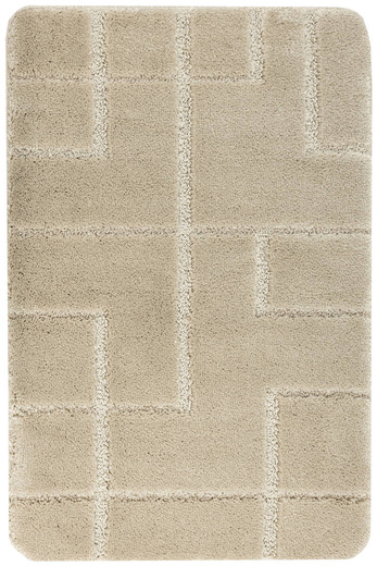 Dywanik Łazienkowy Antypoślizgowy Inez Light Beige Jasny Beż Geometria