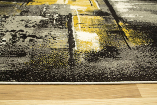 Dywan Victoria 7657A grey/antracyt Abstrakcyjny Przecierany Antracyt Żółty