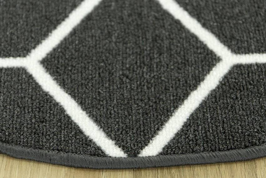 Antypoślizgowy Okrągły Dywan Cubes 29 grafitowy