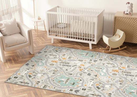 Pastelowy Dywan Dziecięcy Uliczki 04