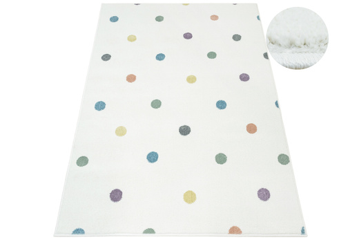 Dywan Dziecięcy C275A cream/lila Krem Kropki