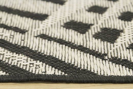 Dywan Sznurkowy Lejda 12506/591 Antracyt Beż Liście Palmy