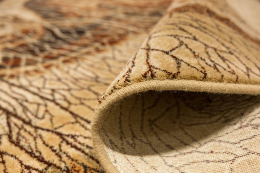 Okrągły Wełniany Dywan Isfahan Bellona Bursztyn