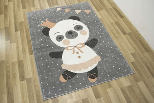 Dywan Dziecięcy Lima C883A l.grey/cream Różowy Szary Baletnica Panda