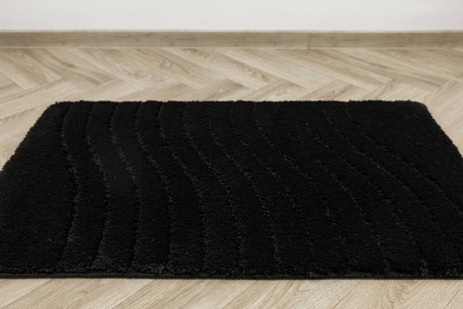 Dywanik Łazienkowy Antypoślizgowy Sara Black Czarny Fale