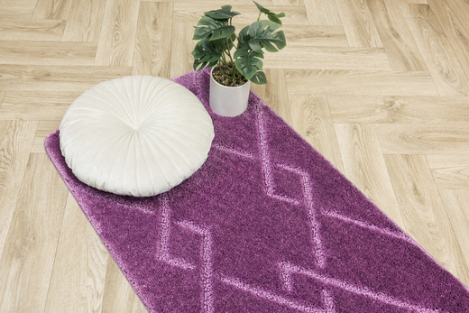 Dywanik Łazienkowy Antypoślizgowy Moreno Violet Fioletowy Romby