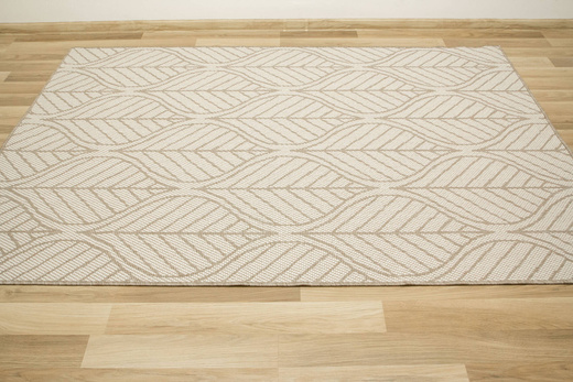 Dywan Dwustronny Sznurkowy Brussels 205647/10610 linen Jasny Beż Krem Listki Outdoor