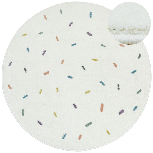 Okrągły Dywan Lima M039A cream/blue Krem Kreski