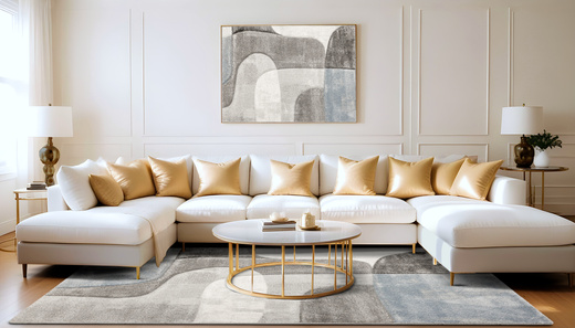 Dywan Kandy N381A l.grey/blue Szary Niebieski Fryz