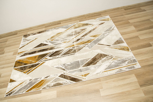 Dywan Elisa PF132 Brown Gold Złoty Brąz Geometria