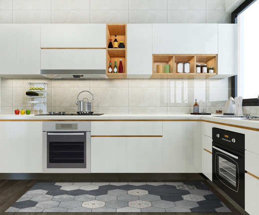 Antypoślizgowy Dywanik Łazienkowy Kuchenny Mata Magic M4 Szary Sześciokąty