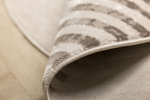 Okrągły Dywan Nantes NT209A Beige/Brown Szarobeżowy Półkola