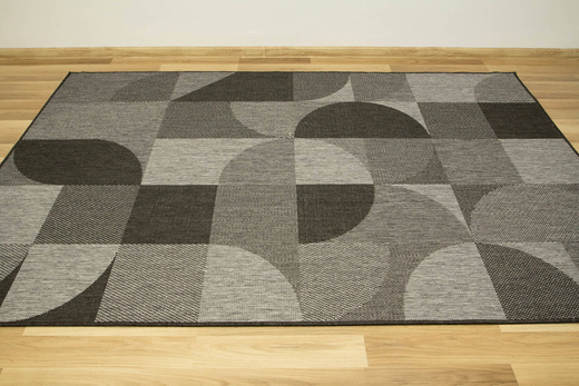 Dywan Dwustronny Sznurkowy Brussels 205498/11010 night silver Szary Grafit Geo Outdoor