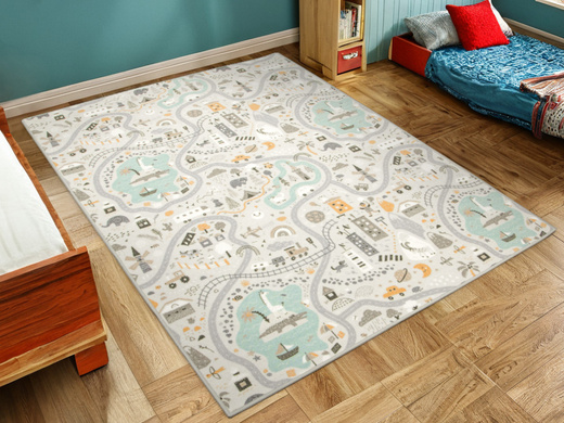 Pastelowy Dywan Dziecięcy Uliczki 04