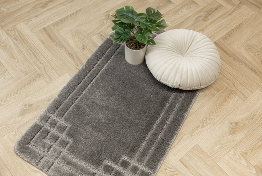 Dywanik Łazienkowy Antypoślizgowy Sego Grey Szary Prostokąty Mozaika