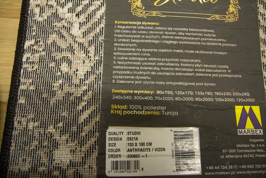 Dywan Studio E621A Szary Czarny Beż Tynk