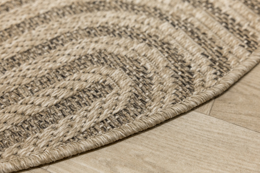 Okrągły Dywan Sznurkowy Patio 5029/178 Nature Beż Brąz Półkola Outdoor