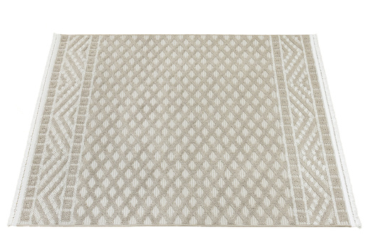 Dywan Milano 027 vizon/beige Beż Krem Romby Frędzelki