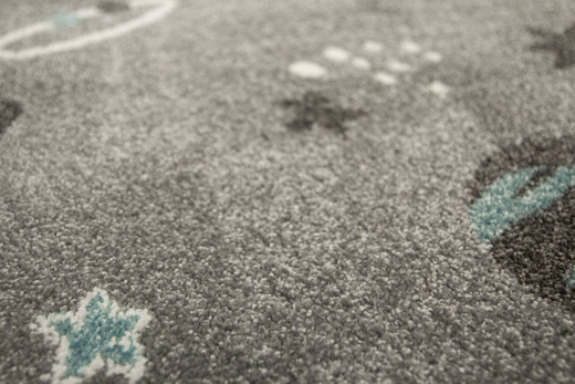 Pastelowy Dywan Dziecięcy C276A l.grey/cream Rakiety Kosmos Szary