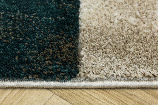 Dywan Kandy N372A l.beige/emeral Butelkowa zieleń Beż Fryz