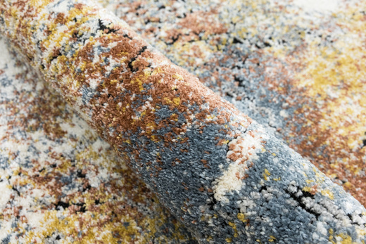 Chodnik 8621A Cream Kremowy Miedziany Niebieski Abstrakcja szerokość 100 cm