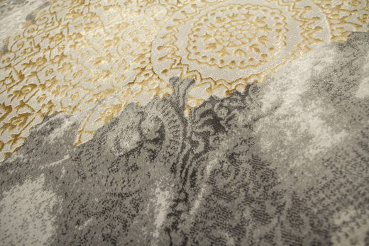 Dywan Galeria GL080G grey/grey Szary Złoty Rozeta