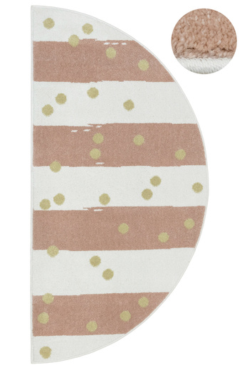 Dywan Półokrągły Dziecięcy Lima M044A cream/rose Róż Krem Zloty Paski
