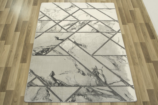 Dywan Diamond K4441S Geometryczny srebrne kreski marmur