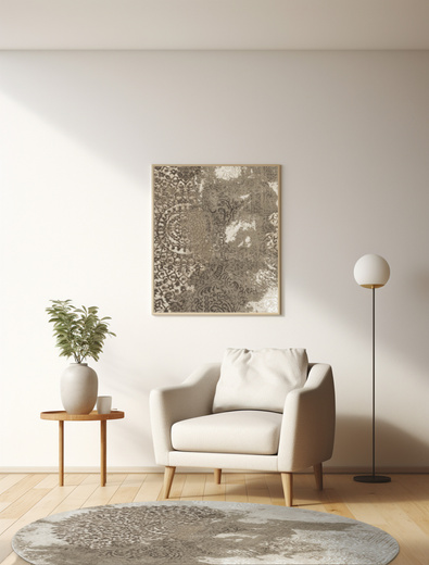 Okrągły Dywan Galya GAK11A brown/brown Beż Krem Boutique