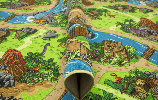 Dywan Dziecięcy Dino Wioska Dinozaurów