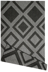 Dywan Dwustronny Sznurkowy Brussels 205386/11010 n.silver Antracyt Szary Romby Outdoor