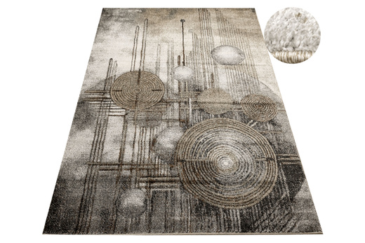 Dywan Ponte N877A d.grey/beige Szary Brąz Okręgi
