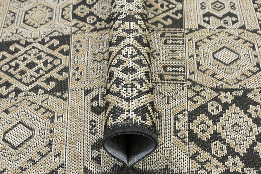 Antypoślizgowy Dywan FLEX 19636/P10 Grafit Beż Patchwork