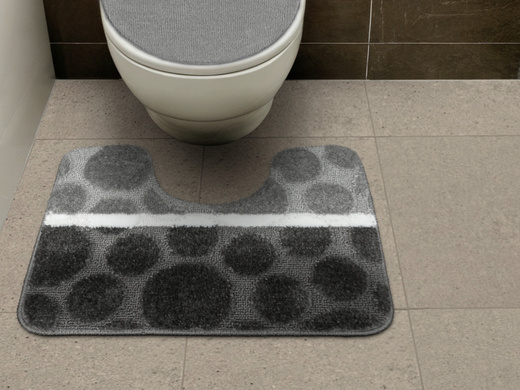 Komplet 3-częściowy Łazienkowy Siena Grey Szary Kropki Paski