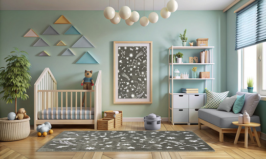 Dywan Lima 9572A d.grey/cream Szary Kremowy Gwiazdy Nocne Niebo