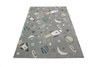 Pastelowy Dywan Dziecięcy C276A l.grey/cream Rakiety Kosmos Szary