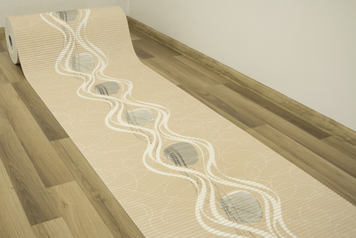 Mata Łazienkowa Softy-tex 838 Fale Beż Krem szerokość 65 cm