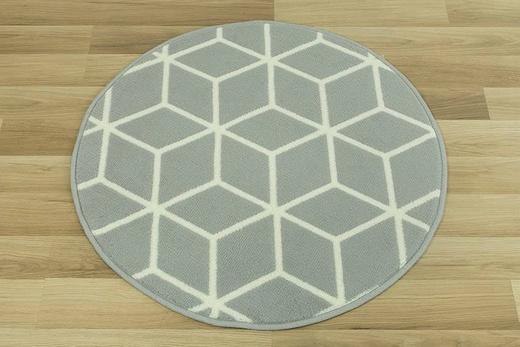 Okrągły Dywan Luna 503746/89944 cubes jasny szary